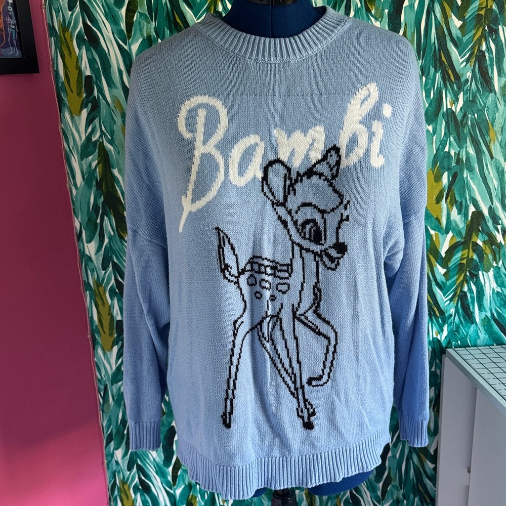 Disney Bambi Light Blue Oversized  Sweater